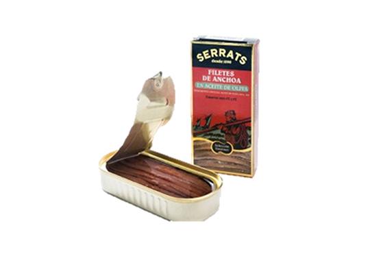 Anchovies in olive oil Serrats 50g tin